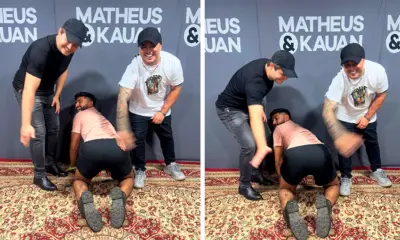 Influenciador do Acre “fica de 4” para Matheus e Kauan e leva palmadas no bumbum