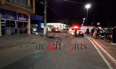 Motociclista morre após colidir com poste de energia em avenida de Rio Branco