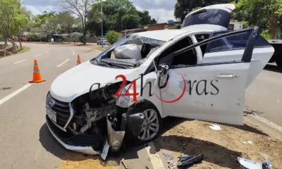 Com sinais de embriaguez, motorista capota carro no Parque da Maternidade