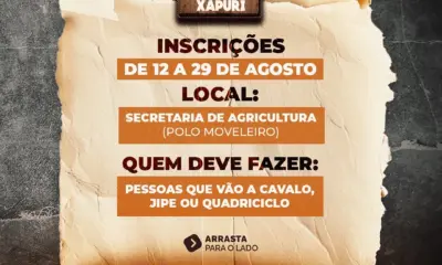 Inscrições para cavalgada da ExpoXapuri 2025 começam nesta terça-feira
