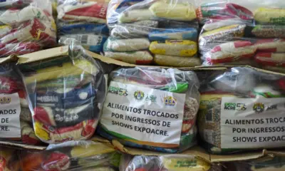 Três mil cestas básicas de doações na Expoacre são doadas a 80 instituições