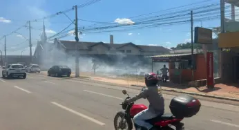 Incêndio em terreno baldio na Via Chico Mendes mobiliza comerciantes