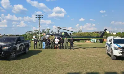 Polícia faz incursão de helicóptero por criminoso em local de difícil acesso