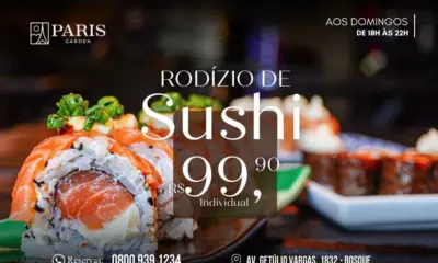 Paris Garden conta com rodízio de sushi por R$ 99,90 neste domingo