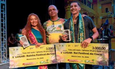 Festival do Coco de Mâncio Lima já tem rainha e rei; Viny Cantor sobe ao palco neste sábado