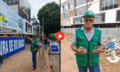 Obra de Bocalom no antigo Calçadão está parada por falta de pagamento, diz sindicato