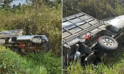 Jovens ficam feridos após caminhonete capotar na BR-364