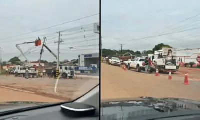 Vendaval derruba árvores, oito postes e deixa bairros sem energia em Rio Branco