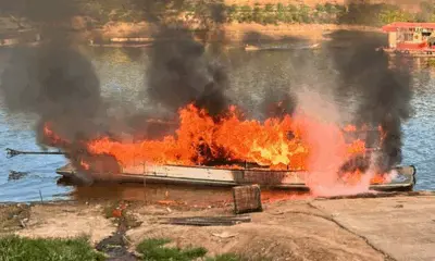 Faísca em motor pode ter causado incêndio em balsa com combustível