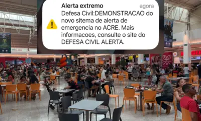 Teste da Defesa Civil emite alerta em celulares de quatro cidades no Acre