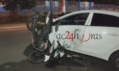 Colisão entre carro e moto deixa homem ferido em Rio Branco