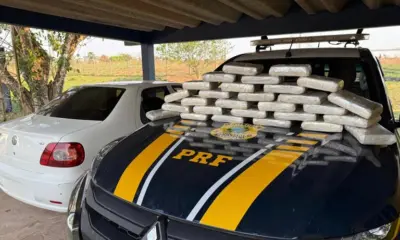 PRF apreende 30 quilos de skunk escondidos em carro