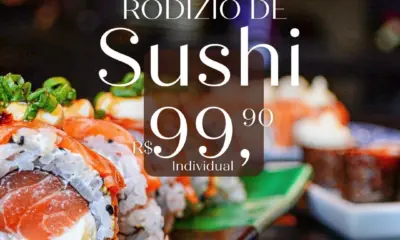 Paris Garden lança rodízio de sushi aos domingos por R$ 99,90