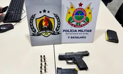 Homem é preso com pistola durante abordagem da PM em Rio Branco