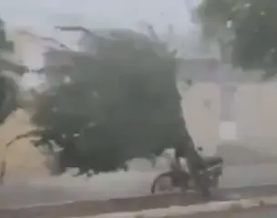 Chuva forte e ventania provocam alagamentos em Brasileia