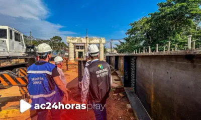 TCE/AC realiza visita técnica no viaduto da AABB e avalia andamento da obra