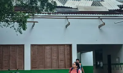 Tempestade destelha escola na Vila do V, em Porto Acre