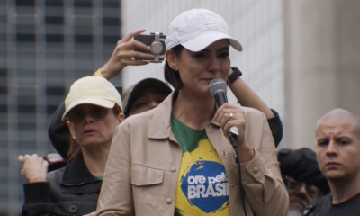 Em SP, Michelle chora e fala em “ditadura judicial” contra Bolsonaro