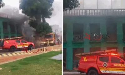 Incêndio atinge estrutura histórica no Calçadão da Gameleira, em Rio Branco