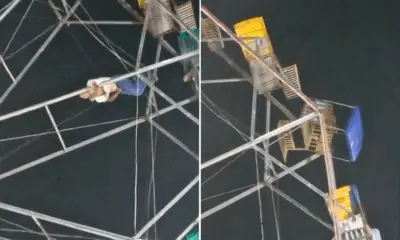 Acidente deixa uma pessoa pendurada na roda-gigante na ExpoQuinari