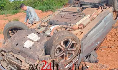 Promotor de Justiça capota carro na Estrada da Variante e sofre ferimentos leves