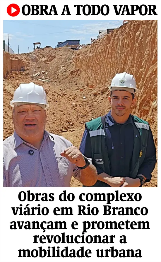 Obras do complexo viário em Rio Branco avançam e prometem revolucionar a mobilidade urbana