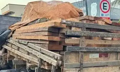 Homem foge e abandona caminhão com madeira irregular em Cruzeiro do Sul