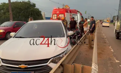 Motorista sofre mal súbito, bate em guard rail e é salvo pelo Samu em Rio Branco