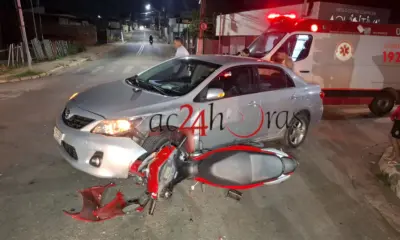 Mulheres ficam feridas em colisão entre moto e carro em Rio Branco