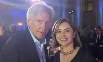 Socorro Neri se encontra com Harrison Ford em evento nos EUA