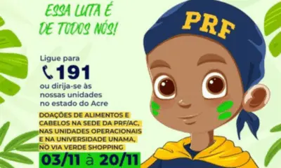 PRF no Acre promove campanha solidária para ajudar crianças em tratamento contra o câncer