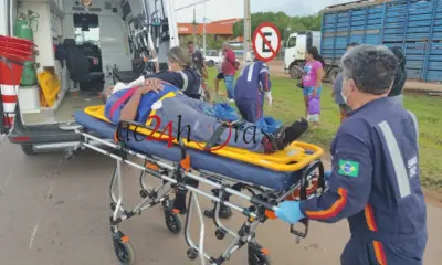 Colisão entre moto e bicicleta deixa idoso de 75 anos ferido