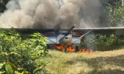 Avião suspeito de tráfico vindo da Venezuela é destruído após pouso em terra Yanomami