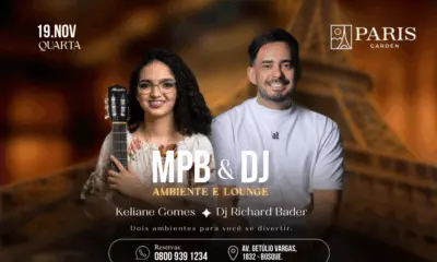 Paris Garden promove noite de MPB e Lounge com Keliane Gomes e DJ Richard Bader nesta quarta