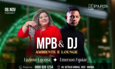 Paris Garden tem noite de MPB e lounge com Luziene Lucena e DJ Emerson Aguiar