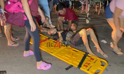 Três pessoas ficam feridas após atropelamento e colisão na Avenida Sobral