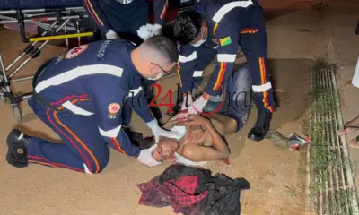 Homem sofre facada no pescoço ao ser rendido por criminosos