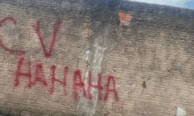 Pressionados pela polícia, pichadores de facção fogem e deixam armas e material para trás