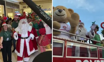 Chegada de Papai Noel atrai multidão em shopping de Rio Branco
