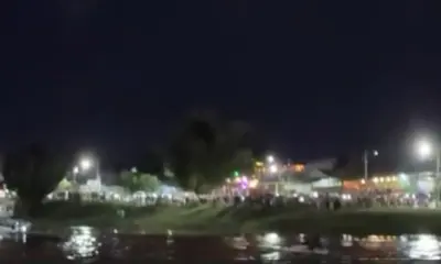 Vídeo mostra drone “caindo” no rio Acre durante show de drones em Rio Branco