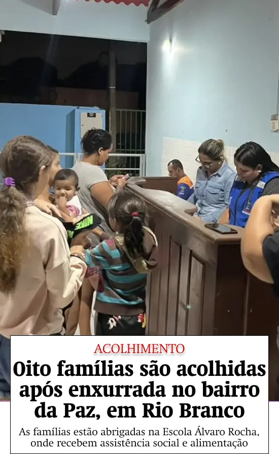 Oito famílias são acolhidas após enxurrada no bairro da Paz, em Rio Branco