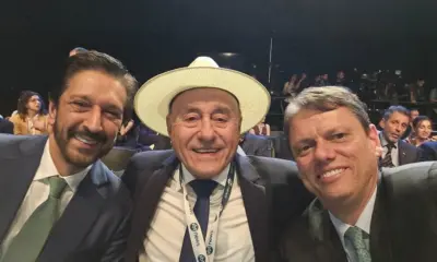 Bocalom conversa com Tarcísio, Nunes e Alckmin no lançamento do SBT News