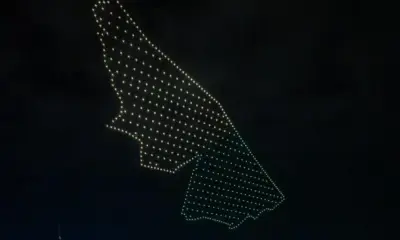 Mapa do Acre formado com drones surpreende público em Rio Branco