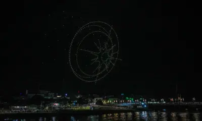 Imagens aéreas comprovam sucesso de público em noite de show de drones