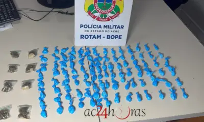 ROTAM apreende entorpecentes em imóvel abandonado no bairro Defesa Civil, em Rio Branco