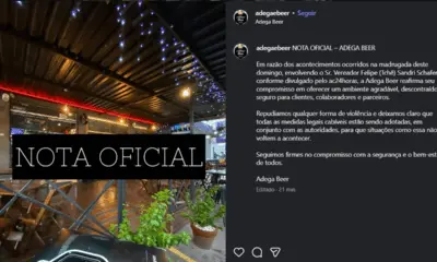 Dono de bar busca medidas legais após briga com vereador Felipe Tchê