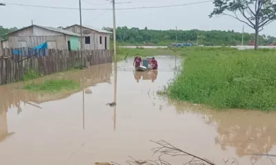 Rio Envira recua, mas segue acima da cota de transbordamento em Feijó neste sábado