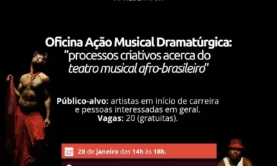 Oficina gratuita discute processos criativos do teatro musical afro-brasileiro