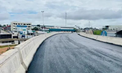 Com 90% da obra concluída, elevado Mamedio Bittar recebe camada asfáltica