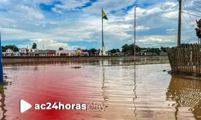 Rio Acre em Rio Branco segue em elevação e atinge 13,60 metros